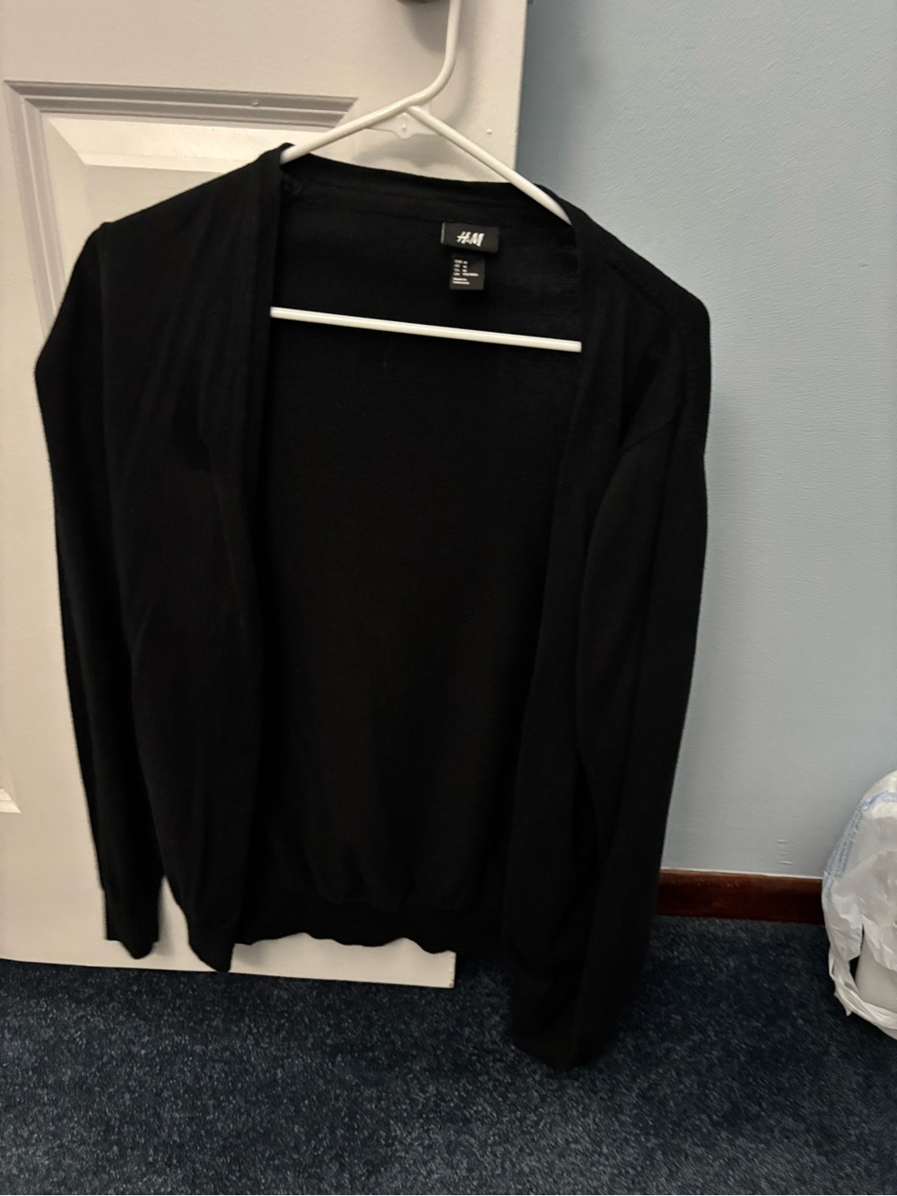 H&M Black Open-Front Lightweight Cardigan